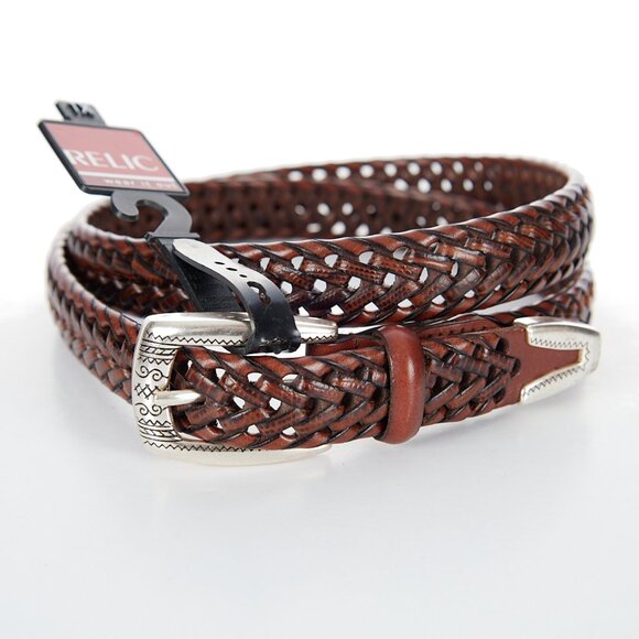 Relic Brown Braided Leather Belt NEW Size 1X - Picture 1 of 5